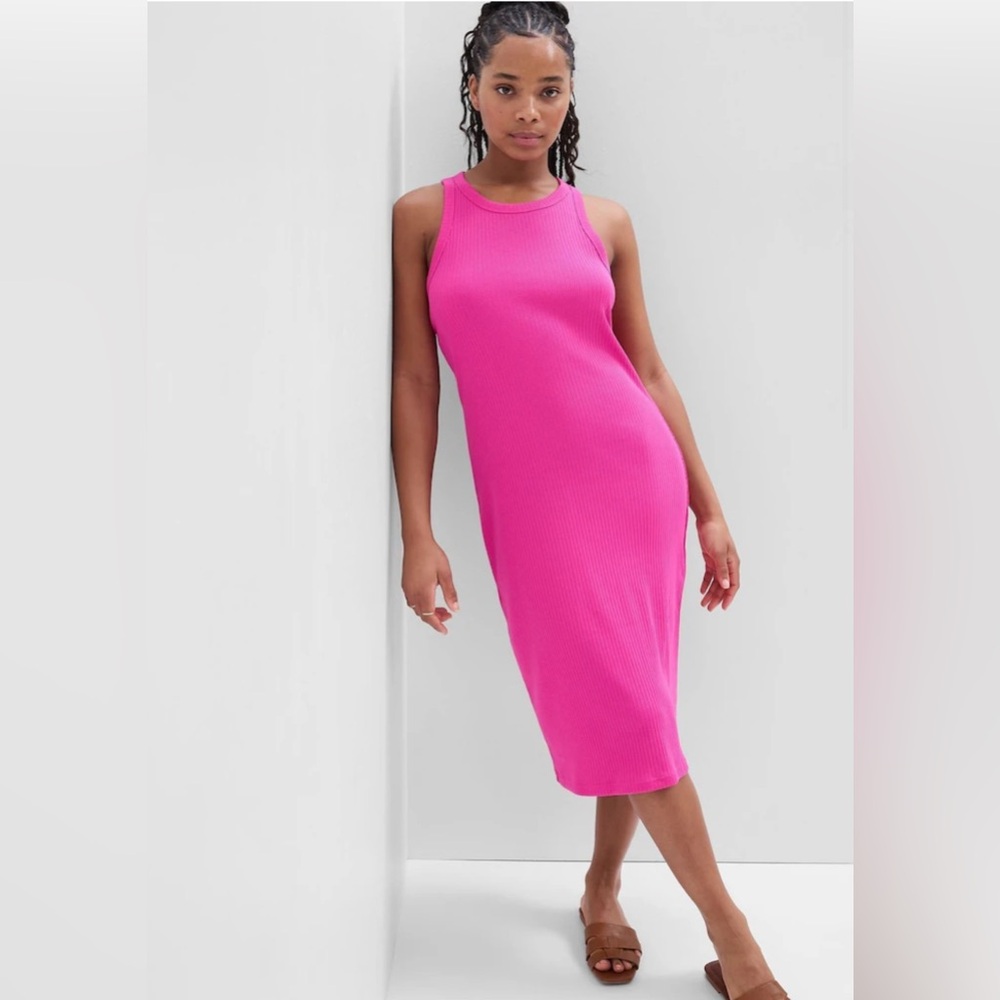 GAP FACTORY Sleeveless Pink Ribbed Dress in size S
